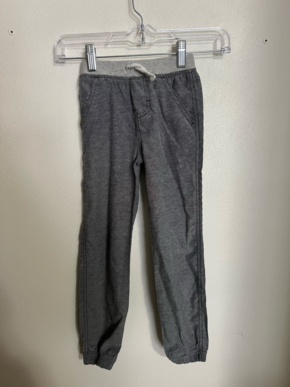 LITTLE REBELS Classic Chambray Jogger Casual‎ Pants Dark Grey Boy's Size 6 GUC